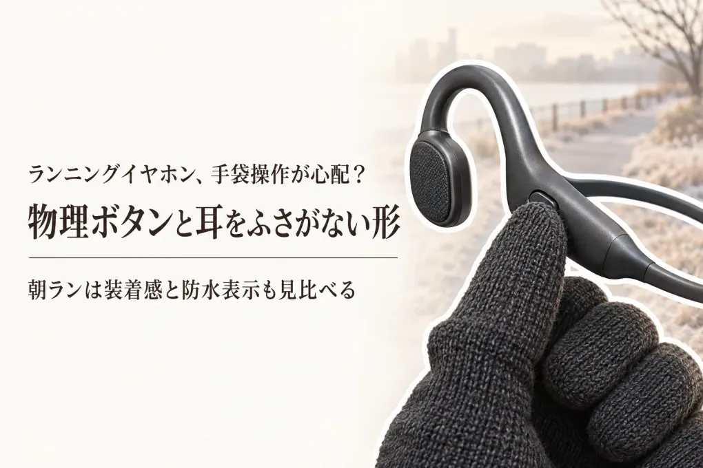 寒くなる前の朝ラン用イヤホン｜手袋で押しやすい物理ボタンと耳をふさがない選び方
